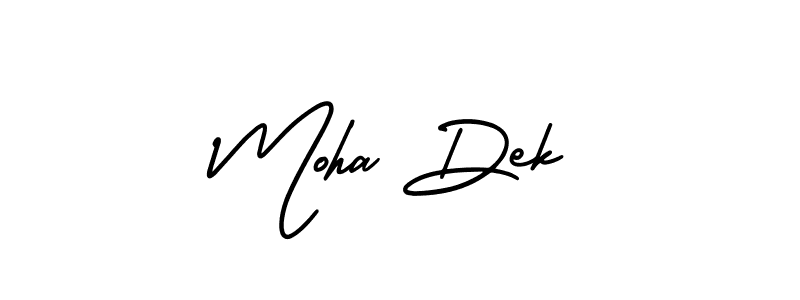 How to make Moha Dek name signature. Use AmerikaSignatureDemo-Regular style for creating short signs online. This is the latest handwritten sign. Moha Dek signature style 3 images and pictures png