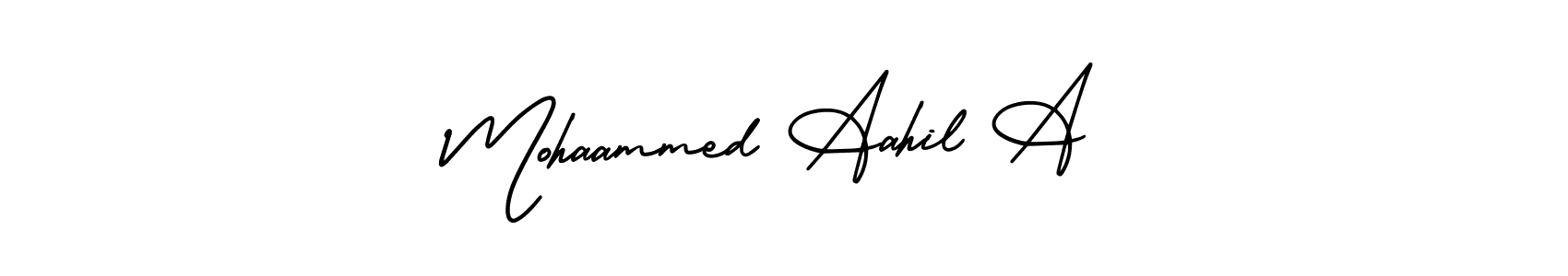 Make a short Mohaammed Aahil A signature style. Manage your documents anywhere anytime using AmerikaSignatureDemo-Regular. Create and add eSignatures, submit forms, share and send files easily. Mohaammed Aahil A signature style 3 images and pictures png