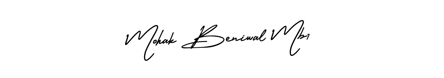 AmerikaSignatureDemo-Regular is a professional signature style that is perfect for those who want to add a touch of class to their signature. It is also a great choice for those who want to make their signature more unique. Get Mohak Beniwal Mb7 name to fancy signature for free. Mohak Beniwal Mb7 signature style 3 images and pictures png