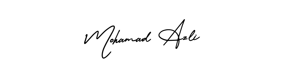 This is the best signature style for the Mohamad Azli name. Also you like these signature font (AmerikaSignatureDemo-Regular). Mix name signature. Mohamad Azli signature style 3 images and pictures png