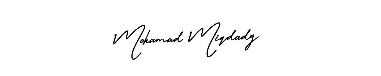 You can use this online signature creator to create a handwritten signature for the name Mohamad Miqdady. This is the best online autograph maker. Mohamad Miqdady signature style 3 images and pictures png