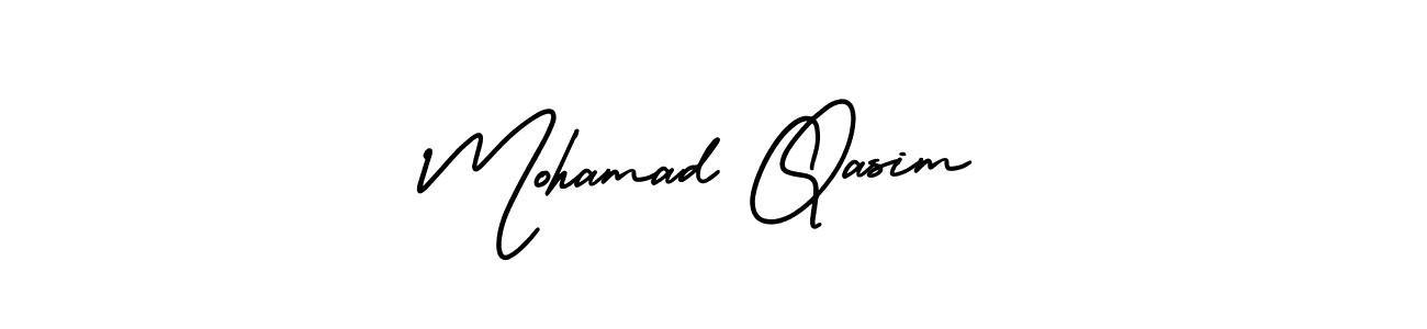 This is the best signature style for the Mohamad Qasim name. Also you like these signature font (AmerikaSignatureDemo-Regular). Mix name signature. Mohamad Qasim signature style 3 images and pictures png