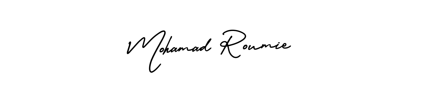 Also You can easily find your signature by using the search form. We will create Mohamad Roumie name handwritten signature images for you free of cost using AmerikaSignatureDemo-Regular sign style. Mohamad Roumie signature style 3 images and pictures png