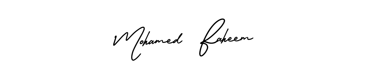 Create a beautiful signature design for name Mohamed  Faheem. With this signature (AmerikaSignatureDemo-Regular) fonts, you can make a handwritten signature for free. Mohamed  Faheem signature style 3 images and pictures png