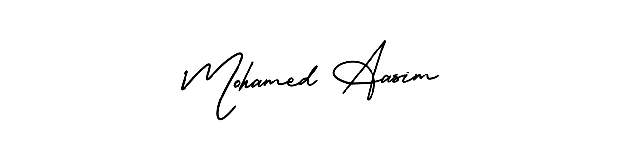 It looks lik you need a new signature style for name Mohamed Aasim. Design unique handwritten (AmerikaSignatureDemo-Regular) signature with our free signature maker in just a few clicks. Mohamed Aasim signature style 3 images and pictures png