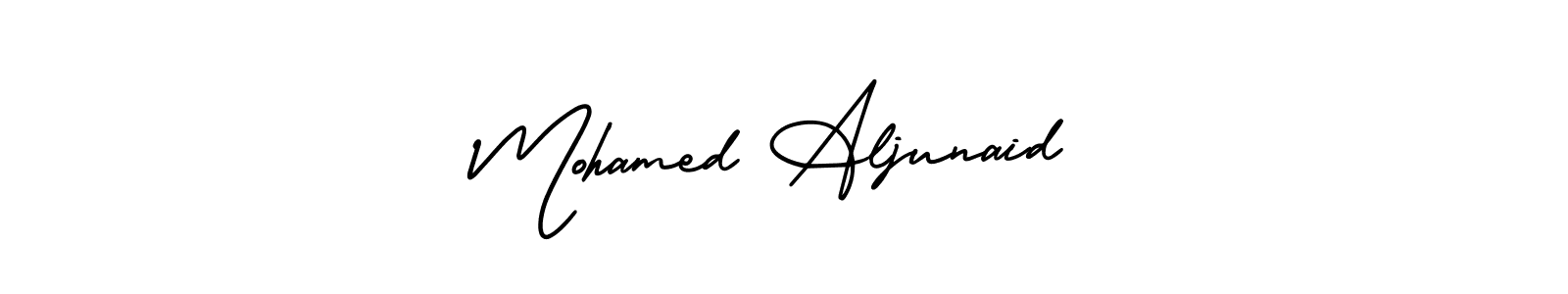 if you are searching for the best signature style for your name Mohamed Aljunaid. so please give up your signature search. here we have designed multiple signature styles  using AmerikaSignatureDemo-Regular. Mohamed Aljunaid signature style 3 images and pictures png