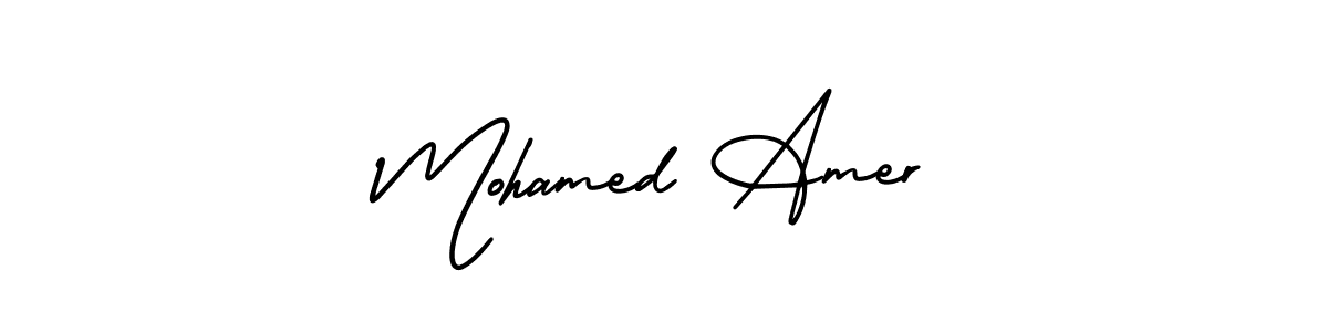 The best way (AmerikaSignatureDemo-Regular) to make a short signature is to pick only two or three words in your name. The name Mohamed Amer include a total of six letters. For converting this name. Mohamed Amer signature style 3 images and pictures png