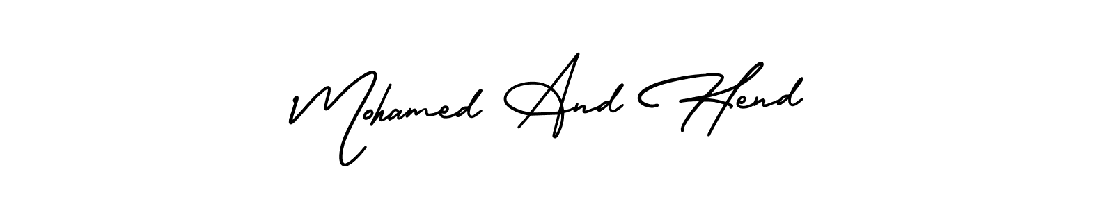 It looks lik you need a new signature style for name Mohamed And Hend. Design unique handwritten (AmerikaSignatureDemo-Regular) signature with our free signature maker in just a few clicks. Mohamed And Hend signature style 3 images and pictures png