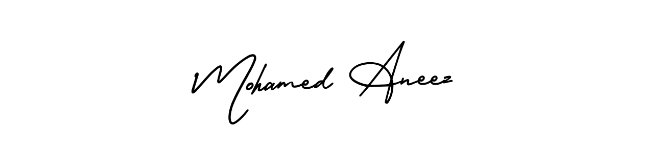 This is the best signature style for the Mohamed Aneez name. Also you like these signature font (AmerikaSignatureDemo-Regular). Mix name signature. Mohamed Aneez signature style 3 images and pictures png