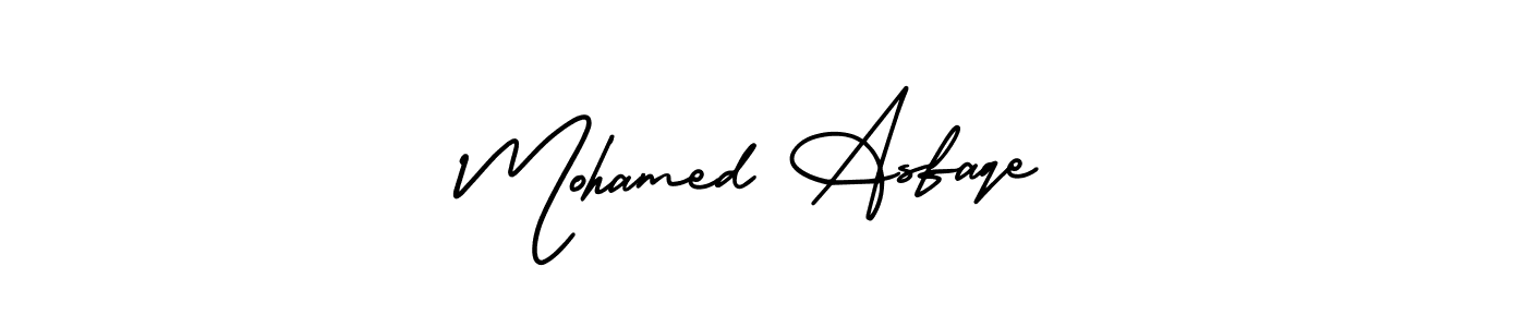 This is the best signature style for the Mohamed Asfaqe name. Also you like these signature font (AmerikaSignatureDemo-Regular). Mix name signature. Mohamed Asfaqe signature style 3 images and pictures png