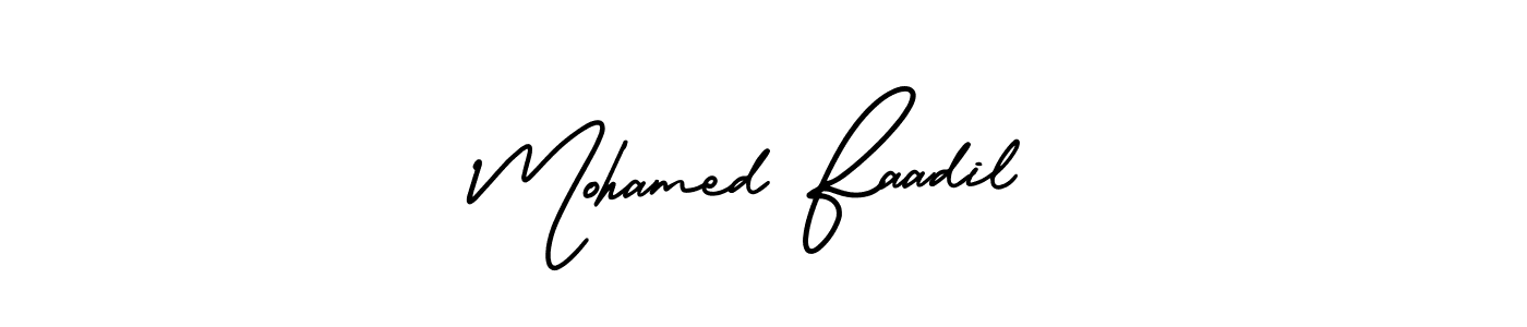 if you are searching for the best signature style for your name Mohamed Faadil. so please give up your signature search. here we have designed multiple signature styles  using AmerikaSignatureDemo-Regular. Mohamed Faadil signature style 3 images and pictures png