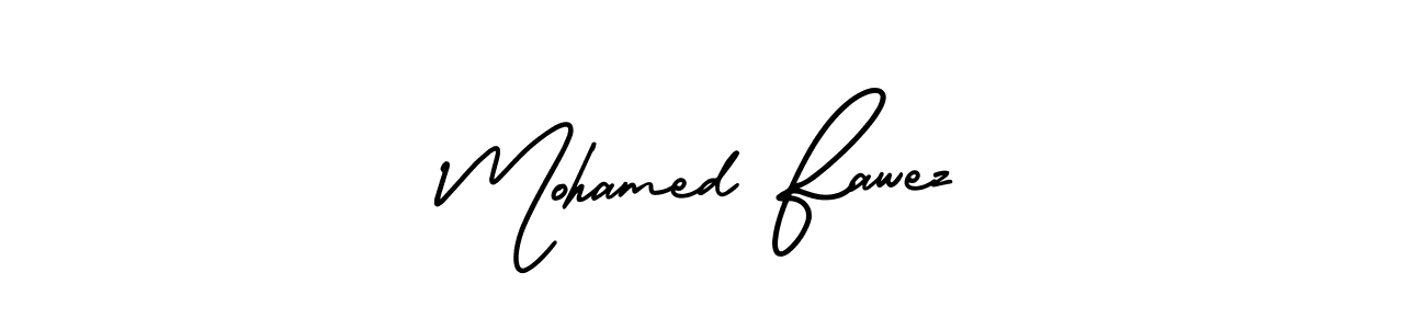 You should practise on your own different ways (AmerikaSignatureDemo-Regular) to write your name (Mohamed Fawez) in signature. don't let someone else do it for you. Mohamed Fawez signature style 3 images and pictures png