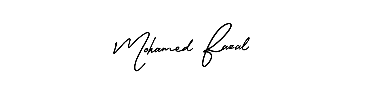 The best way (AmerikaSignatureDemo-Regular) to make a short signature is to pick only two or three words in your name. The name Mohamed Fazal include a total of six letters. For converting this name. Mohamed Fazal signature style 3 images and pictures png