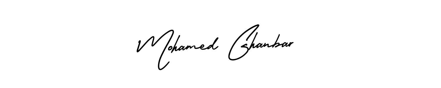 The best way (AmerikaSignatureDemo-Regular) to make a short signature is to pick only two or three words in your name. The name Mohamed Ghanbar include a total of six letters. For converting this name. Mohamed Ghanbar signature style 3 images and pictures png