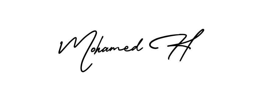 How to make Mohamed H signature? AmerikaSignatureDemo-Regular is a professional autograph style. Create handwritten signature for Mohamed H name. Mohamed H signature style 3 images and pictures png