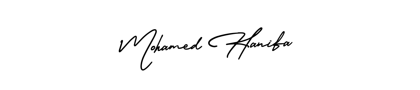 Use a signature maker to create a handwritten signature online. With this signature software, you can design (AmerikaSignatureDemo-Regular) your own signature for name Mohamed Hanifa. Mohamed Hanifa signature style 3 images and pictures png