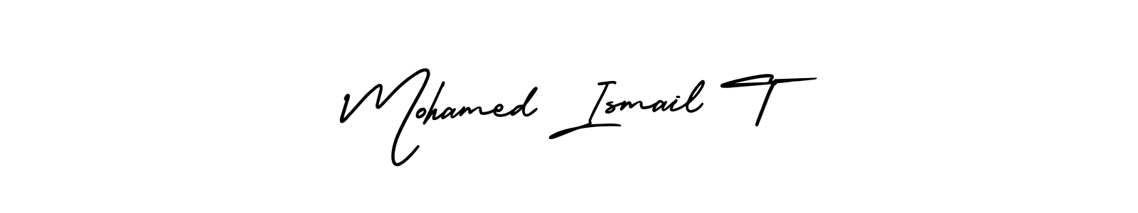 How to Draw Mohamed Ismail T signature style? AmerikaSignatureDemo-Regular is a latest design signature styles for name Mohamed Ismail T. Mohamed Ismail T signature style 3 images and pictures png