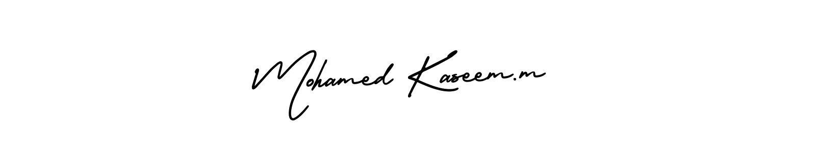 How to make Mohamed Kaseem.m name signature. Use AmerikaSignatureDemo-Regular style for creating short signs online. This is the latest handwritten sign. Mohamed Kaseem.m signature style 3 images and pictures png