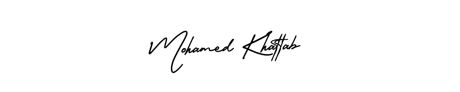 Use a signature maker to create a handwritten signature online. With this signature software, you can design (AmerikaSignatureDemo-Regular) your own signature for name Mohamed Khattab. Mohamed Khattab signature style 3 images and pictures png