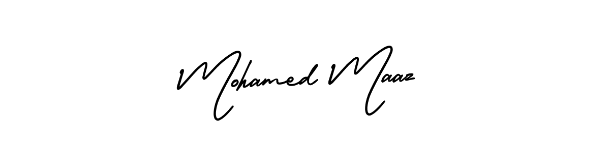 Also You can easily find your signature by using the search form. We will create Mohamed Maaz name handwritten signature images for you free of cost using AmerikaSignatureDemo-Regular sign style. Mohamed Maaz signature style 3 images and pictures png