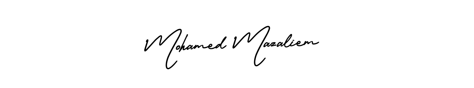 How to Draw Mohamed Mazaliem signature style? AmerikaSignatureDemo-Regular is a latest design signature styles for name Mohamed Mazaliem. Mohamed Mazaliem signature style 3 images and pictures png