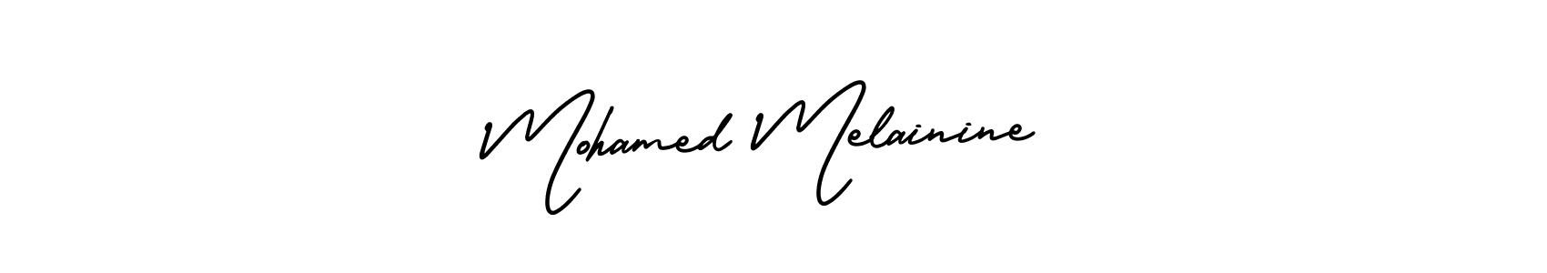 You should practise on your own different ways (AmerikaSignatureDemo-Regular) to write your name (Mohamed Melainine) in signature. don't let someone else do it for you. Mohamed Melainine signature style 3 images and pictures png