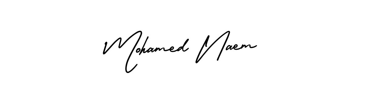 Make a short Mohamed Naem signature style. Manage your documents anywhere anytime using AmerikaSignatureDemo-Regular. Create and add eSignatures, submit forms, share and send files easily. Mohamed Naem signature style 3 images and pictures png