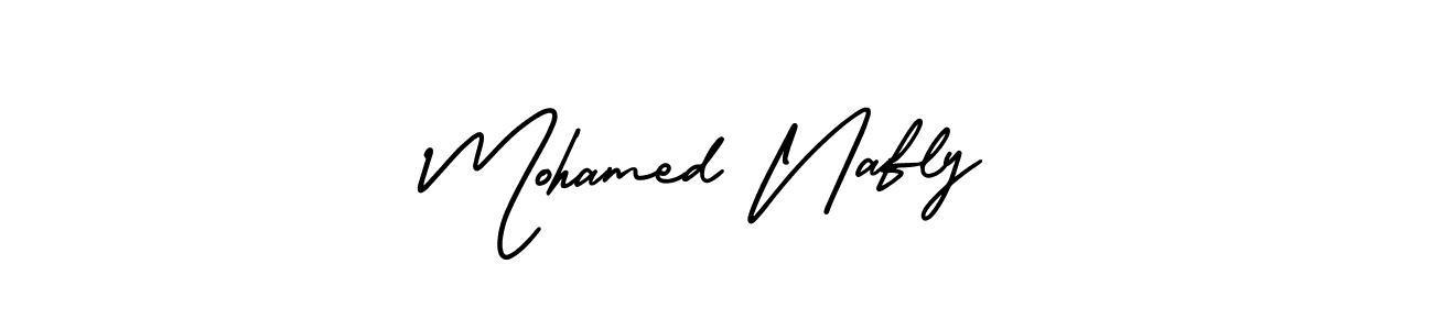 How to make Mohamed Nafly name signature. Use AmerikaSignatureDemo-Regular style for creating short signs online. This is the latest handwritten sign. Mohamed Nafly signature style 3 images and pictures png