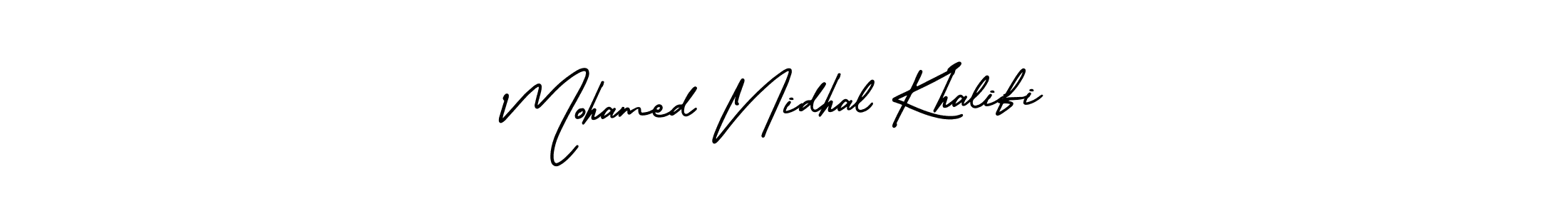 Also You can easily find your signature by using the search form. We will create Mohamed Nidhal Khalifi name handwritten signature images for you free of cost using AmerikaSignatureDemo-Regular sign style. Mohamed Nidhal Khalifi signature style 3 images and pictures png