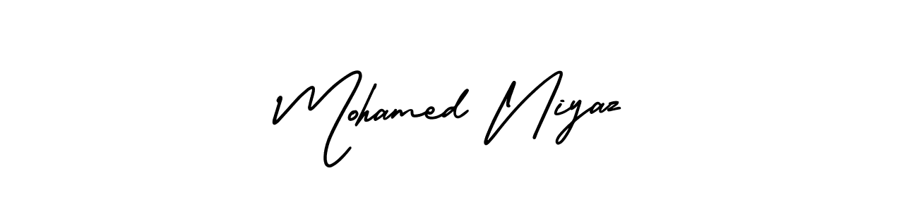 Make a beautiful signature design for name Mohamed Niyaz. With this signature (AmerikaSignatureDemo-Regular) style, you can create a handwritten signature for free. Mohamed Niyaz signature style 3 images and pictures png