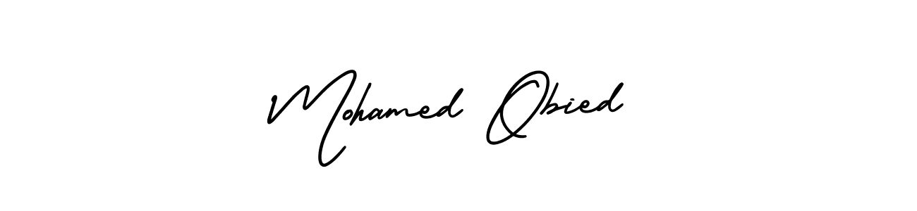 How to make Mohamed Obied name signature. Use AmerikaSignatureDemo-Regular style for creating short signs online. This is the latest handwritten sign. Mohamed Obied signature style 3 images and pictures png