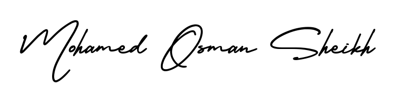 The AmerikaSignatureDemo-Regular signature style provides a bold statement for name Mohamed Osman Sheikh. Designed for business owners, executives, and leaders. Mohamed Osman Sheikh signature style 3 images and pictures png