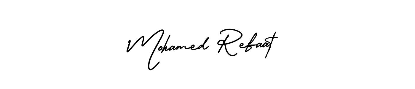 This is the best signature style for the Mohamed Refaat name. Also you like these signature font (AmerikaSignatureDemo-Regular). Mix name signature. Mohamed Refaat signature style 3 images and pictures png