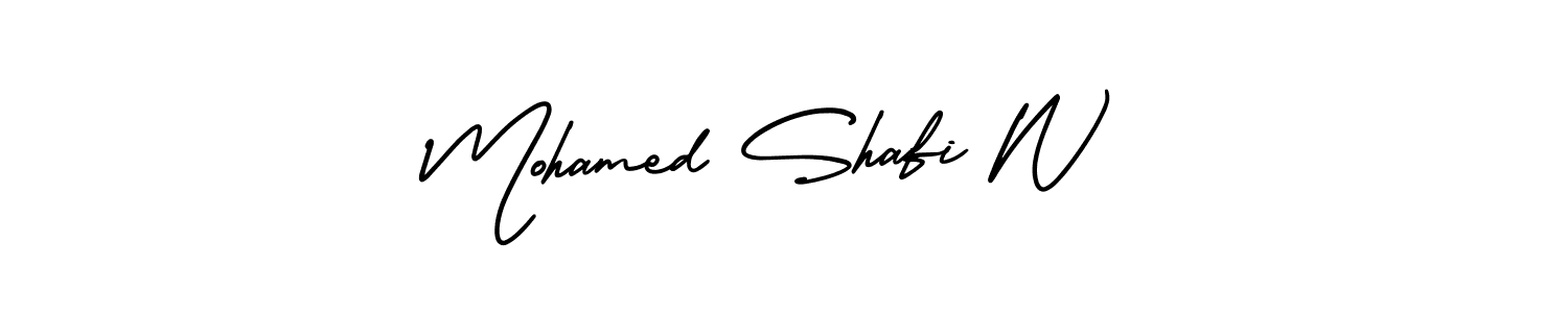 The best way (AmerikaSignatureDemo-Regular) to make a short signature is to pick only two or three words in your name. The name Mohamed Shafi W include a total of six letters. For converting this name. Mohamed Shafi W signature style 3 images and pictures png