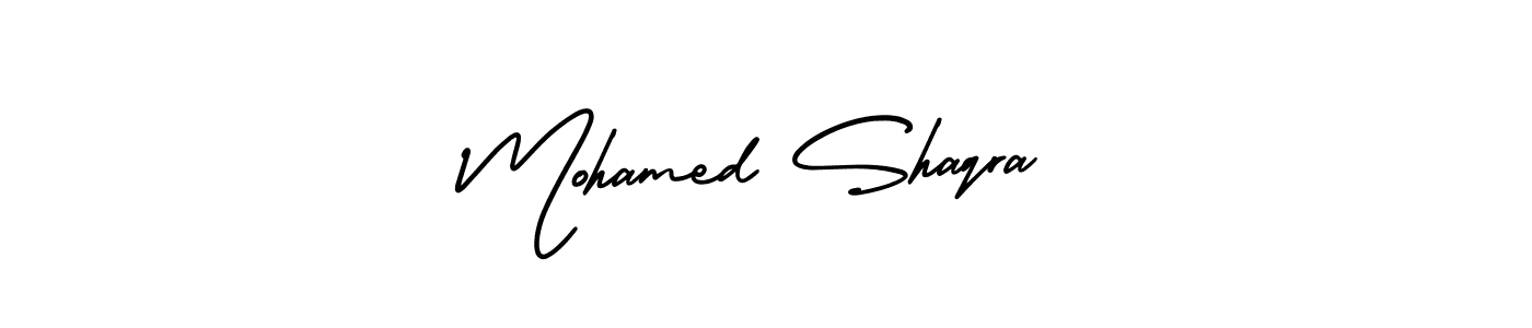The best way (AmerikaSignatureDemo-Regular) to make a short signature is to pick only two or three words in your name. The name Mohamed Shaqra include a total of six letters. For converting this name. Mohamed Shaqra signature style 3 images and pictures png