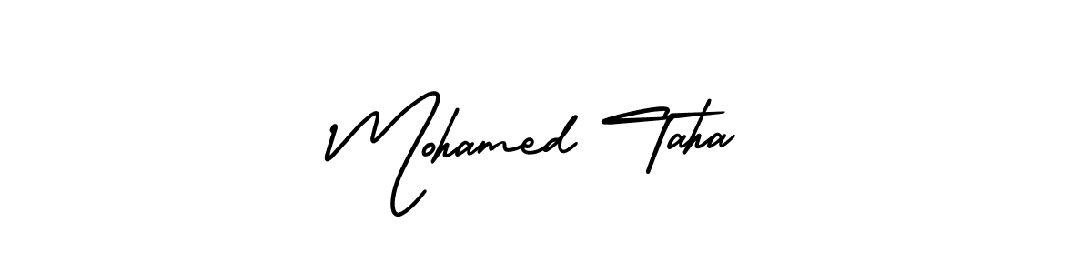 AmerikaSignatureDemo-Regular is a professional signature style that is perfect for those who want to add a touch of class to their signature. It is also a great choice for those who want to make their signature more unique. Get Mohamed Taha name to fancy signature for free. Mohamed Taha signature style 3 images and pictures png