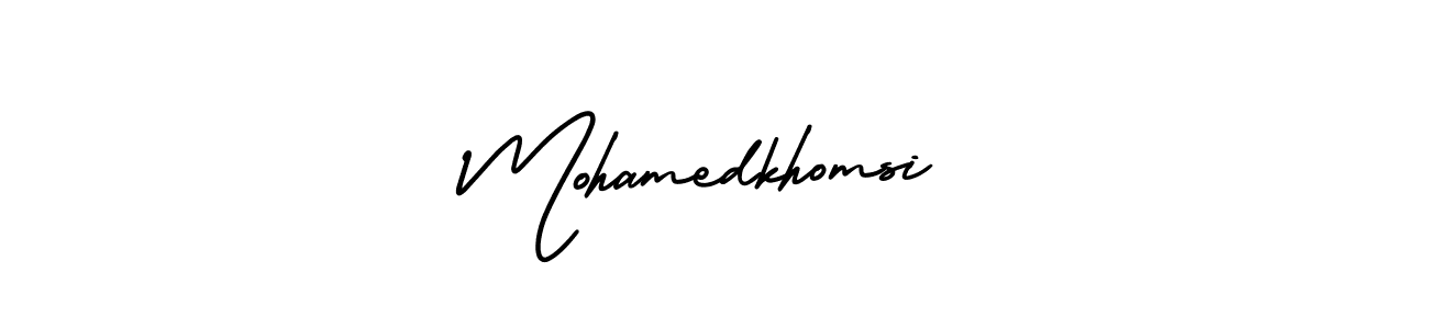 Similarly AmerikaSignatureDemo-Regular is the best handwritten signature design. Signature creator online .You can use it as an online autograph creator for name Mohamedkhomsi. Mohamedkhomsi signature style 3 images and pictures png