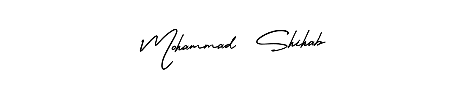 You should practise on your own different ways (AmerikaSignatureDemo-Regular) to write your name (Mohammad  Shihab) in signature. don't let someone else do it for you. Mohammad  Shihab signature style 3 images and pictures png
