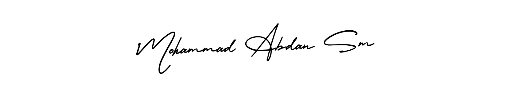 Use a signature maker to create a handwritten signature online. With this signature software, you can design (AmerikaSignatureDemo-Regular) your own signature for name Mohammad Abdan Sm. Mohammad Abdan Sm signature style 3 images and pictures png