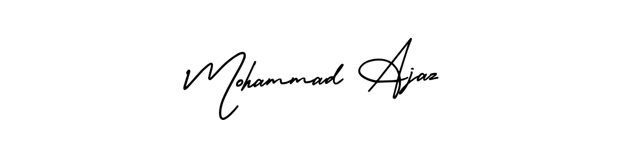 You should practise on your own different ways (AmerikaSignatureDemo-Regular) to write your name (Mohammad Ajaz) in signature. don't let someone else do it for you. Mohammad Ajaz signature style 3 images and pictures png