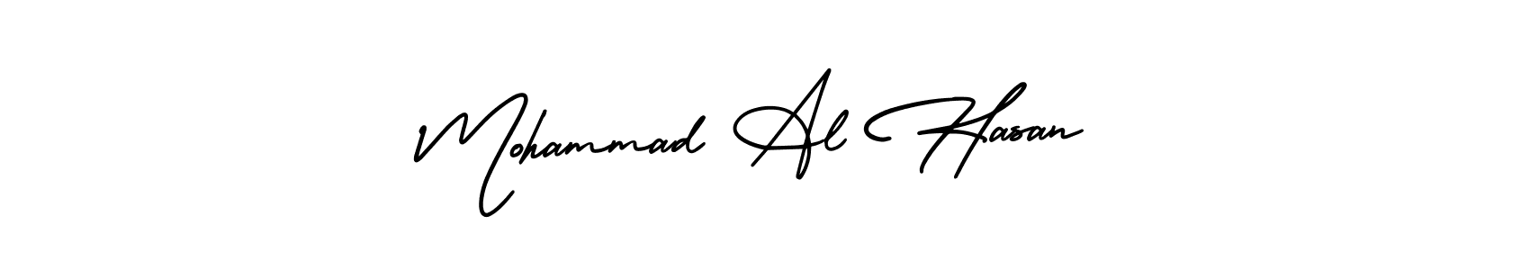 You should practise on your own different ways (AmerikaSignatureDemo-Regular) to write your name (Mohammad Al Hasan) in signature. don't let someone else do it for you. Mohammad Al Hasan signature style 3 images and pictures png