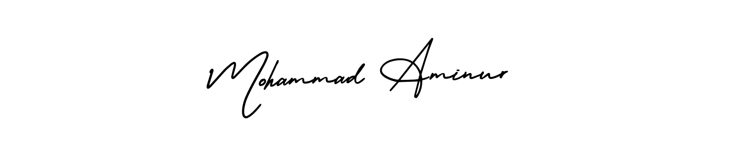 You should practise on your own different ways (AmerikaSignatureDemo-Regular) to write your name (Mohammad Aminur) in signature. don't let someone else do it for you. Mohammad Aminur signature style 3 images and pictures png