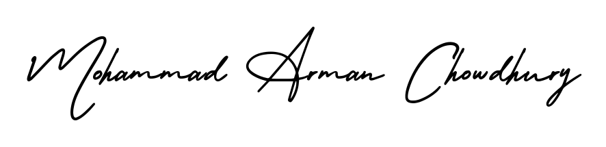Master the art of signing with Mohammad Arman Chowdhury written in fluent AmerikaSignatureDemo-Regular script. A great template to practice and refine your handwriting. Mohammad Arman Chowdhury signature style 3 images and pictures png
