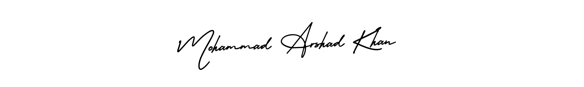 The best way (AmerikaSignatureDemo-Regular) to make a short signature is to pick only two or three words in your name. The name Mohammad Arshad Khan include a total of six letters. For converting this name. Mohammad Arshad Khan signature style 3 images and pictures png