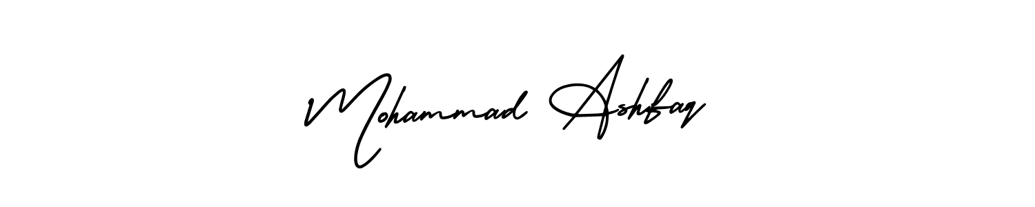 This is the best signature style for the Mohammad Ashfaq name. Also you like these signature font (AmerikaSignatureDemo-Regular). Mix name signature. Mohammad Ashfaq signature style 3 images and pictures png