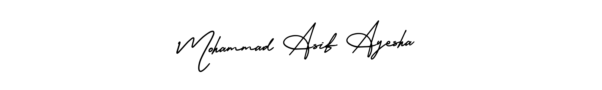 AmerikaSignatureDemo-Regular is a professional signature style that is perfect for those who want to add a touch of class to their signature. It is also a great choice for those who want to make their signature more unique. Get Mohammad Asif Ayesha name to fancy signature for free. Mohammad Asif Ayesha signature style 3 images and pictures png
