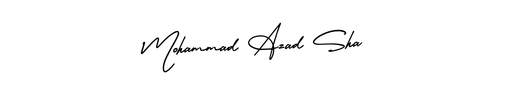 You should practise on your own different ways (AmerikaSignatureDemo-Regular) to write your name (Mohammad Azad Sha) in signature. don't let someone else do it for you. Mohammad Azad Sha signature style 3 images and pictures png