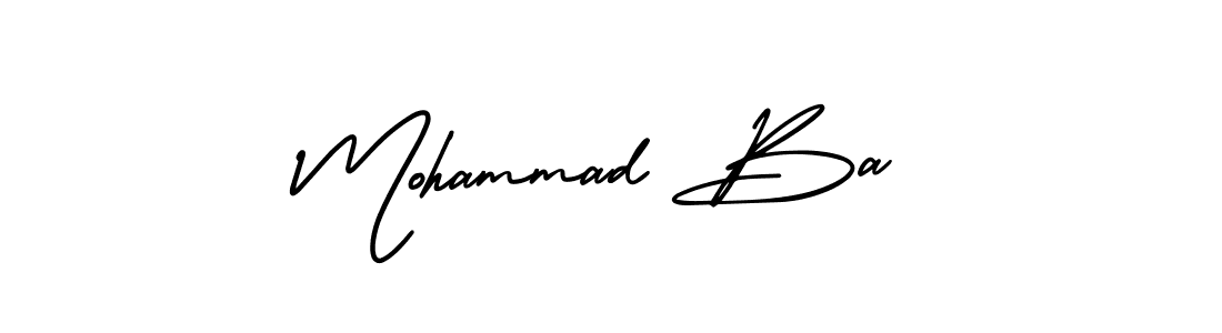 Mohammad Ba stylish signature style. Best Handwritten Sign (AmerikaSignatureDemo-Regular) for my name. Handwritten Signature Collection Ideas for my name Mohammad Ba. Mohammad Ba signature style 3 images and pictures png