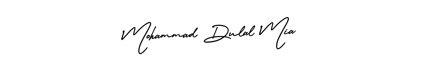 The best way (AmerikaSignatureDemo-Regular) to make a short signature is to pick only two or three words in your name. The name Mohammad Dulal Mia include a total of six letters. For converting this name. Mohammad Dulal Mia signature style 3 images and pictures png