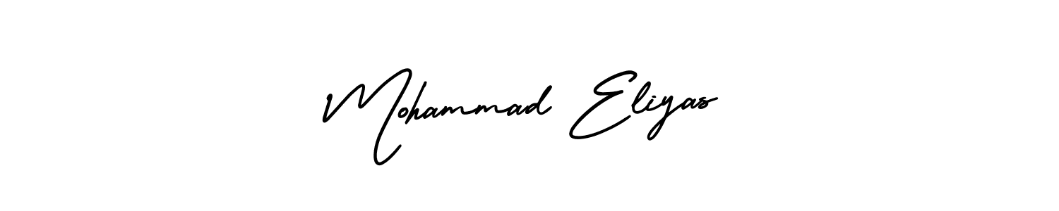 You should practise on your own different ways (AmerikaSignatureDemo-Regular) to write your name (Mohammad Eliyas) in signature. don't let someone else do it for you. Mohammad Eliyas signature style 3 images and pictures png